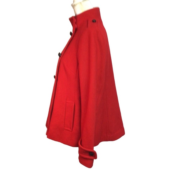 Banana Republic Red Wool Swing Coat Woman's Size Small - Picture 5 of 12